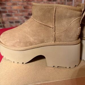 UGG Tan Suede Platform Boots